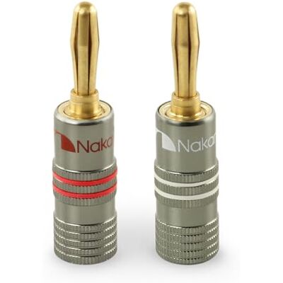 Nakamichi Serie Ultimate 24k Placcato Oro Rame Berillio-Rosso Spina A Banana 12-18 AWG 4mm Calibro per Altoparlante Amplificatore Hi-Fi Stereo Audio Connettore del Cavo 2 pezzi (1 paio) Nakamichi Serie Ultimate 24k Placcato Oro Rame Berillio-Rosso Spina A Banana 12-18 AWG 4mm Calibro per Altoparlante Amplificatore Hi-Fi Stereo Audio Connettore del Cavo 2 pezzi (1 paio)