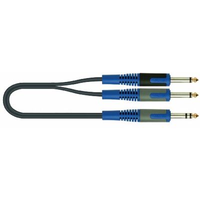 QUIK LOK RKSA/100-5 Cavo Adattatore Stereo 6,3mm a 2 Jack Mono 6,3mm, 5m, Serie ROK SOLID, Cavo Superflex, Contatti Dorati, Colore Nero QUIK LOK RKSA/100-5 Cavo Adattatore Stereo 6,3mm a 2 Jack Mono 6,3mm, 5m, Serie ROK SOLID, Cavo Superflex, Contatti Dorati, Colore Nero