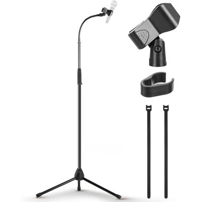 Pyle Asta Microfono, Supporto Microfono Base Quadrata in Metallo, Collo d’Oca Regolabile 125–194 cm, Clip Cavo, Adattatore 15,88 mm, per Studio e Concerto Pyle Asta Microfono, Supporto Microfono Base Quadrata in Metallo, Collo d’Oca Regolabile 125–194 cm, Clip Cavo, Adattatore 15,88 mm, per Studio e Concerto