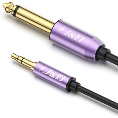 J&D Cavo 6,35mm TS a 3,5mm TRS, Cavo Adattatore Jack Mono Interconnettore Stereo Aux Placcato Oro Viola 1/4 di Pollice Maschio a 1/8 di Pollice Maschio, 3 Metro J&D Cavo 6,35mm TS a 3,5mm TRS, Cavo Adattatore Jack Mono Interconnettore Stereo Aux Placcato Oro Viola 1/4 di Pollice Maschio a 1/8 di Pollice Maschio, 3 Metro