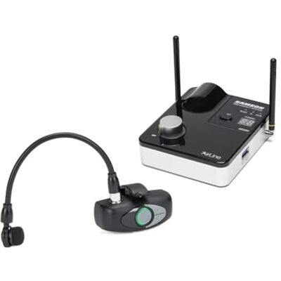Samson Airline AWXm Sistema radio, UHF, banda G 863-865 MHz, trasmettitore ATX, ricevitore AR99 m, microfono HM60 Samson Airline AWXm Sistema radio, UHF, banda G 863-865 MHz, trasmettitore ATX, ricevitore AR99 m, microfono HM60