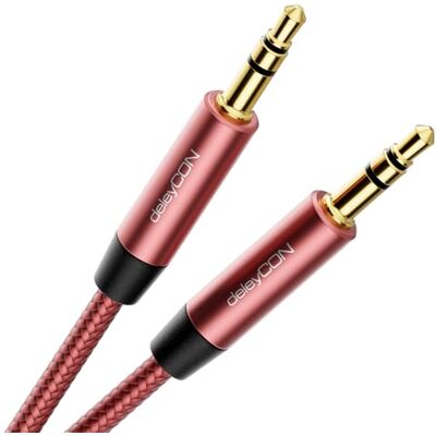 deleyCON 0,5m Cavo Audio AUX Stereo Jack 3,5 mm in Nylon Connettori in Metallo per Smartphone, Tablet, Cuffie, Hi-Fi, Ricevitore Rosso/Rosa deleyCON 0,5m Cavo Audio AUX Stereo Jack 3,5 mm in Nylon Connettori in Metallo per Smartphone, Tablet, Cuffie, Hi-Fi, Ricevitore Rosso/Rosa