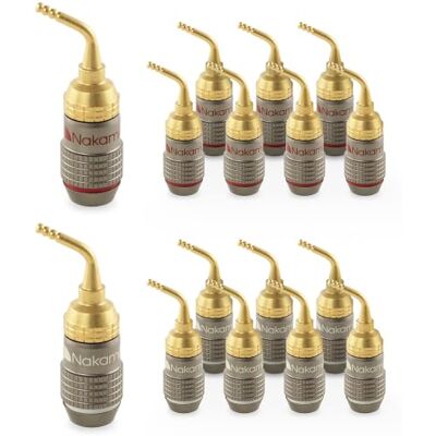 Nakamichi FanLock Excel placcato oro 24 carati 2mm Pin Spine a banana connettore, 10 AWG 18 AWG spessore 4mm, per cavo amplificatori di altoparlanti, Hi-Fi Connessione rapida, 16 pezzi (8 paia) Nakamichi FanLock Excel placcato oro 24 carati 2mm Pin Spine a banana connettore, 10 AWG 18 AWG spessore 4mm, per cavo amplificatori di altoparlanti, Hi-Fi Connessione rapida, 16 pezzi (8 paia)