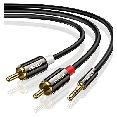UGREEN Cavo RCA Jack 3,5mm Macho Cable AUX 2RCA Audio Addattatore (1M) Compatible con Smartphone PC TV Tablet MP3 iPod Amplificatore Impianto Stereo Home Theatre UGREEN Cavo RCA Jack 3,5mm Macho Cable AUX 2RCA Audio Addattatore (1M) Compatible con Smartphone PC TV Tablet MP3 iPod Amplificatore Impianto Stereo Home Theatre