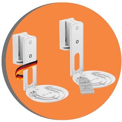 PureMounts supporto per diffusori per Sonos Era 100 set di 2, supporto a parete per diffusori con gestione dei cavi, orientabile di +/-45°, inclinabile di 0/-18°, capacità di carico di 3 kg, bianco PureMounts supporto per diffusori per Sonos Era 100 set di 2, supporto a parete per diffusori con gestione dei cavi, orientabile di +/-45°, inclinabile di 0/-18°, capacità di carico di 3 kg, bianco