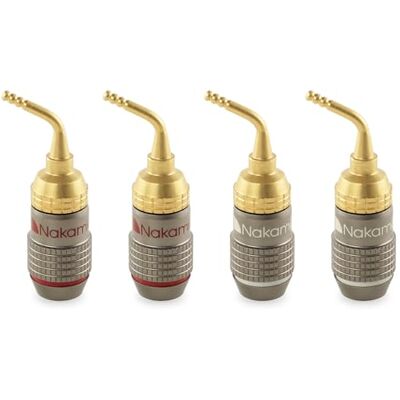 Nakamichi FanLock Excel placcato oro 24 carati 2mm Pin Spine a banana connettore, 10 AWG 18 AWG spessore 4mm, per cavo amplificatori di altoparlanti, Hi-Fi Connessione rapida, 4 pezzi (2 paia) Nakamichi FanLock Excel placcato oro 24 carati 2mm Pin Spine a banana connettore, 10 AWG 18 AWG spessore 4mm, per cavo amplificatori di altoparlanti, Hi-Fi Connessione rapida, 4 pezzi (2 paia)