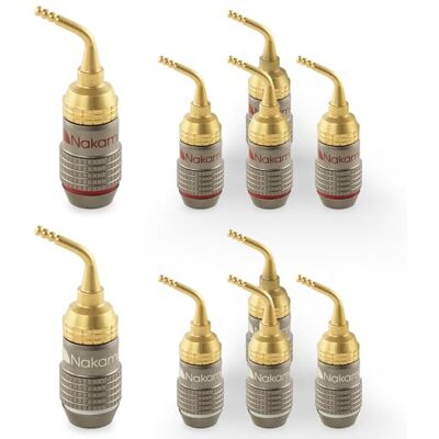Nakamichi FanLock Excel placcato oro 24 carati 2mm Pin Spine a banana connettore, 10 AWG 18 AWG spessore 4mm, per cavo amplificatori di altoparlanti, Hi-Fi Connessione rapida, 10 pezzi (5 paia) Nakamichi FanLock Excel placcato oro 24 carati 2mm Pin Spine a banana connettore, 10 AWG 18 AWG spessore 4mm, per cavo amplificatori di altoparlanti, Hi-Fi Connessione rapida, 10 pezzi (5 paia)