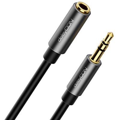 deleyCON 4m Cavo Jack Audio Stereo AUX Prolunga 3,5mm Cavo Audio Estensione Connettori Metallo Smartphone Tablet Cuffie HiFi Ricevitore (Extra Sottile & Flessibile) deleyCON 4m Cavo Jack Audio Stereo AUX Prolunga 3,5mm Cavo Audio Estensione Connettori Metallo Smartphone Tablet Cuffie HiFi Ricevitore (Extra Sottile & Flessibile)