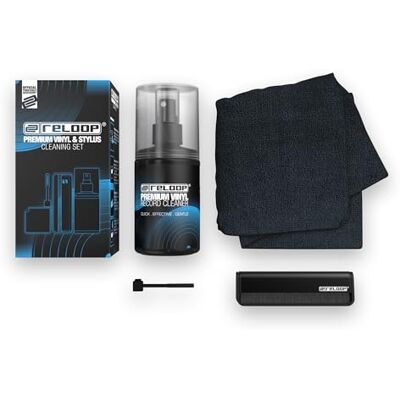 Reloop Premium Vinyl & Stylus Cleaning Set per Pulizia Vinili, CD e Puntine, Kit 4-in-1 con Spray 200ml, Spazzola in Carbonio, Pennello per Testina Reloop Premium Vinyl & Stylus Cleaning Set per Pulizia Vinili, CD e Puntine, Kit 4-in-1 con Spray 200ml, Spazzola in Carbonio, Pennello per Testina