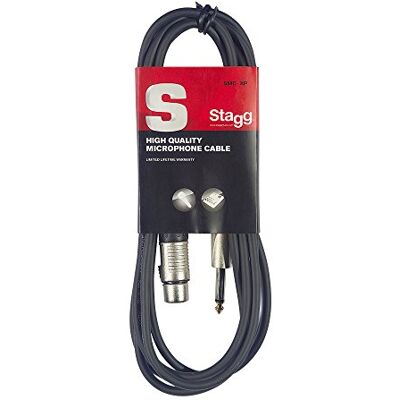 Stagg Cavo Microfonico di Alta Qualità XLRf to Jack, 6 m, Nero Stagg Cavo Microfonico di Alta Qualità XLRf to Jack, 6 m, Nero