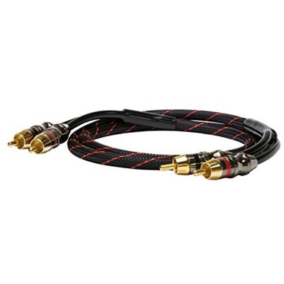 Dynavox Perfect Sound cavo stereo RCA, contatti placcati in oro, adatto per dispositivi audio con connettori RCA come amplificatori, lettori CD, ricevitori AV, colore nero/rosso, lunghezza 1.0 m Dynavox Perfect Sound cavo stereo RCA, contatti placcati in oro, adatto per dispositivi audio con connettori RCA come amplificatori, lettori CD, ricevitori AV, colore nero/rosso, lunghezza 1.0 m