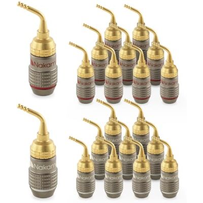 Nakamichi FanLock Excel placcato oro 24 carati 2mm Pin Spine a banana connettore, 10 AWG 18 AWG spessore 4mm, per cavo amplificatori di altoparlanti, Hi-Fi Connessione rapida, 20 pezzi (10 paia) Nakamichi FanLock Excel placcato oro 24 carati 2mm Pin Spine a banana connettore, 10 AWG 18 AWG spessore 4mm, per cavo amplificatori di altoparlanti, Hi-Fi Connessione rapida, 20 pezzi (10 paia)