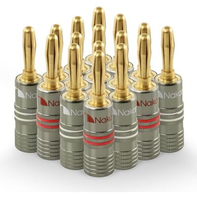 Nakamichi Serie Ultimate 24k Placcato Oro Rame Berillio-Rosso Spina A Banana 12-18 AWG 4mm Calibro per Altoparlante Amplificatore Hi-Fi Stereo Audio Connettore del Cavo 16 pezzi (8 paia) Nakamichi Serie Ultimate 24k Placcato Oro Rame Berillio-Rosso Spina A Banana 12-18 AWG 4mm Calibro per Altoparlante Amplificatore Hi-Fi Stereo Audio Connettore del Cavo 16 pezzi (8 paia)