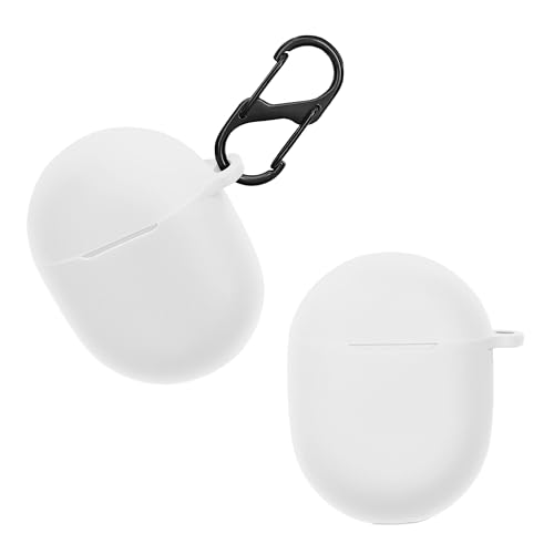 kwmobile Custodia Silicone Cuffie Compatibile con Google Pixel Buds A Series Cover Custodia Porta Auricolari con Moschettone Case bianco