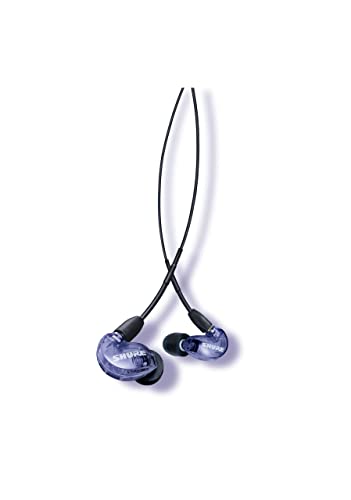 Shure SE215 Special Edition Wired Earbuds Auricolari professionali con isolamento acustico, suono nitido e bassi profondi, MicroDriver dinamico singolo, adecuadoi per musica, giochi e chiamate Viola