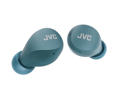 JVC , Cuffie Bluetooth HA-Z66T, Bluetooth 5.1, Resistenti agli Schizzi IPX4, Dimensioni Ridotte, Cuffie Wireless con Batteria Fino a 23 ore, Accensione/Spegnimento Automatico, Azzurro