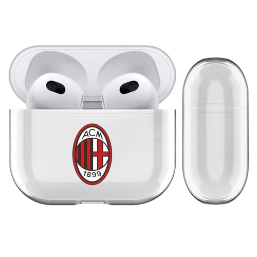 Head Case Designs Licenza Ufficiale AC Milan Pieno Logo Trasparente Dura Cristallina Compatibile con Apple AirPods 3 3rd Gen Charging Case