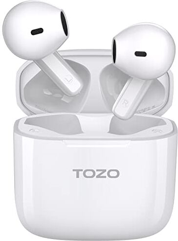 TOZO Cuffie Bluetooth, Auricolari Bluetooth 5.3 con Cancellazione Attiva Rumore, Semi In Ear Cuffie con Chiamata Chiara, Custodia di Ricarica con Chiave di Ripristino, Rilevamento Hall