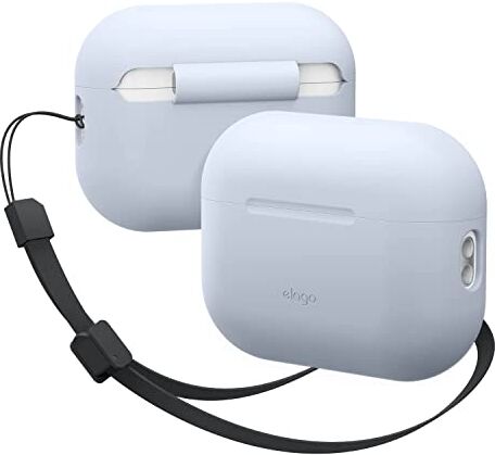 elago Cover Silicone Compatibile con AirPods Pro 2a Generazione (2022) con Cordino da Polso, Cover Protettiva, LED Frontale Visibile, Supporta Ricarica Wireless (Azzurro)