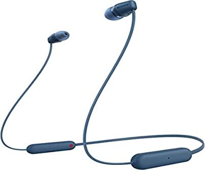 Sony WI-C100 Cuffie wireless bluetooth, Fino a 25 ore di autonomia, Microfono integrato per telefonate, Compatibile con assistente vocale (Blu)