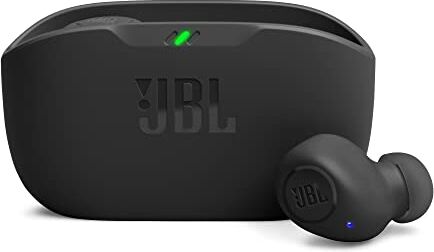 JBL Wave Buds Auricolari Wireless In-Ear Bluetooth, Waterproof IP54 e Antipolvere IPX2, Deep Bass Sound, Tecnologia TalkThru e AmbientAware, Fino a 32 h di Autonomia, Nero