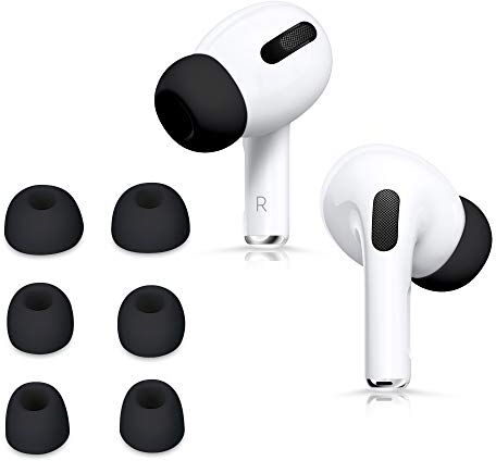 kwmobile 6x Auricolari di ricambio compatibile con Apple Airpods Pro 2 / Pro 1 Gommini sostitutivi in Silicone 3 Misure nero