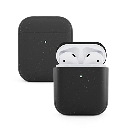 Woodcessories AirPods 1&2 custodia sostenibile compatibile con cover AirPods 1,2 AirPods Bio Case antibatterico (Nero)