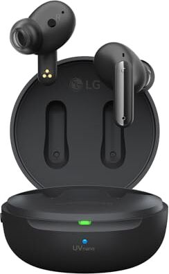 LG Auricolari Bluetooth In-Ear TONE Free Dfp9 con Suono Meridian e Cancellazione Attiva del Rumore ANC, Compatibili con Siri e Google Assistant, Nero