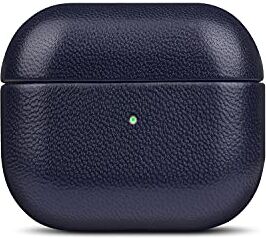 HAOBOBRO Custodie AirPods Terza generazione Realizzata a mano Protettiva Cover in Pelle di Pecora Compatibile con la ricarica wireless Custodia in pelle per AirPods 3 Case Blu