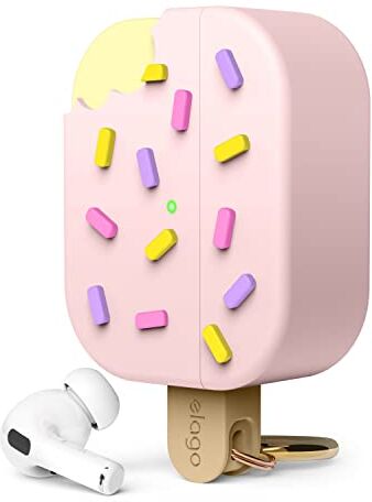 elago Cover Gelato Compatibile con AirPods Pro 2 Custodia Compatibile con AirPods Pro 2a Generazione, Moschettone Incluso, Supporta la Ricarica Wireless, Protezione Completa (Fragola)