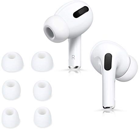 kwmobile 6x Auricolari di ricambio compatibile con Apple Airpods Pro 2 / Pro 1 Gommini sostitutivi in Silicone 3 Misure bianco