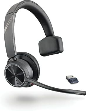 Plantronics Poly Voyager 4310 UC wireless () Cuffie mono Bluetooth, microfono a cancellazione di rumore, batteria a lunga durata, connessione a PC/Mac/mobile tramite Bluetooth Teams, Zoom e altro