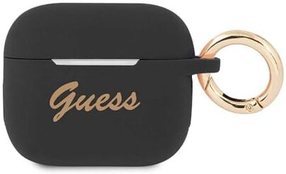 Guess Cover in silicone per Apple AirPods 3, collezione vintage, colore: nero