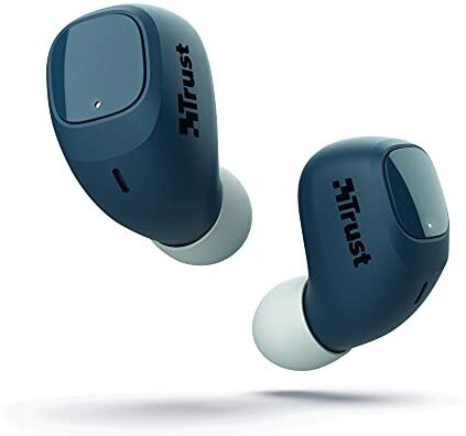 Trust Mobile Nika Compact Cuffie Bluetooth In-Ear Auricolari Senza Fili, Microfono Integrato, 18 Ore di Riproduzione Mentre si è in Giro, Blu