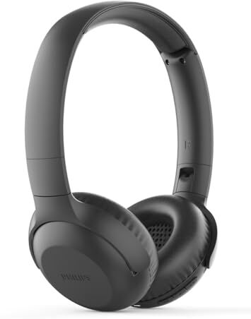 Philips Cuffie Auricolari UH202BK/00 Bluetooth On Ears, Senza Fili, Batteria 15 Ore, Cuscinetti Auricolari Morbidi, Microfono, Pieghevole, Nero