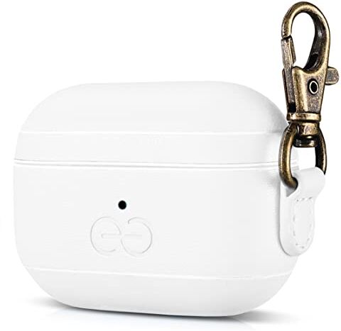 dreem Om AirPods Pro Custodia in pelle vegana con clip Compatibile con auricolari wireless Bluetooth Apple per iPhone Bianco