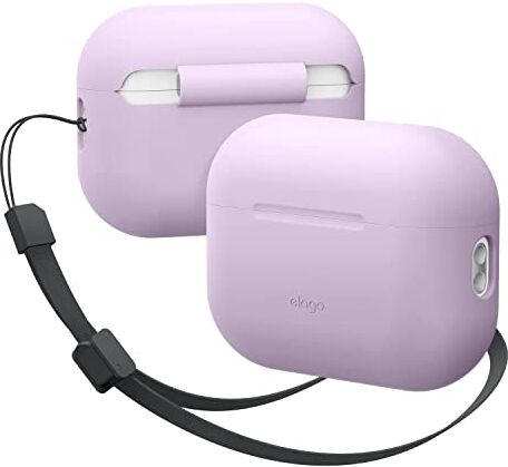 elago Cover Silicone Compatibile con AirPods Pro 2a Generazione (2022) con Cordino da Polso, Cover Protettiva, LED Frontale Visibile, Supporta Ricarica Wireless (Lavanda)