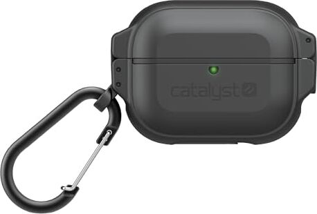 Catalyst Custodia protettiva impermeabile per tutto il corpo da 330 piedi per AirPods Pro (1a e 2a Gen), Custodia protettiva per tutto il corpo a prova di calzino da 20 piedi,moschettone Stealth Black