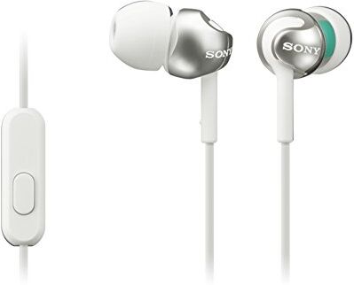 Sony MDR-EX110AP Cuffie In-Ear con Microfono, Auricolari in Silicone, Bianco