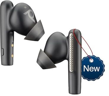 Plantronics Poly Voyager Free 60 UC auricolari senza fili () Microfoni a cancellazione di rumore per chiamate chiare Cancellazione attiva del rumore (ANC) Custodia di ricarica portatile