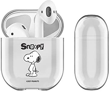 Head Case Designs Licenza Ufficiale Peanuts Snoopy Grafici Trasparente Dura Cristallina Compatibile con Apple AirPods 1 1st Gen / 2 2nd Gen Charging Case