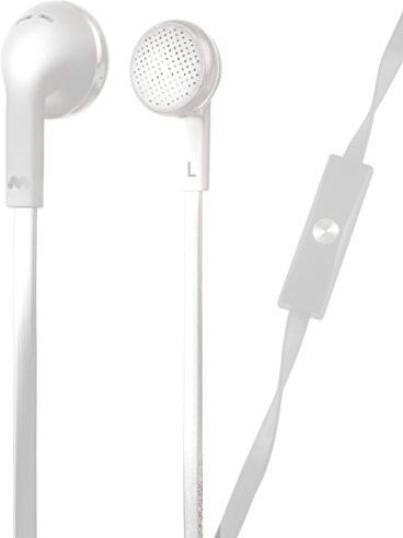 Meliconi MySound Speak Flat Cuffie Stereo con Microfono e Tasto di Risposta, Cavo Piatto, Bianco