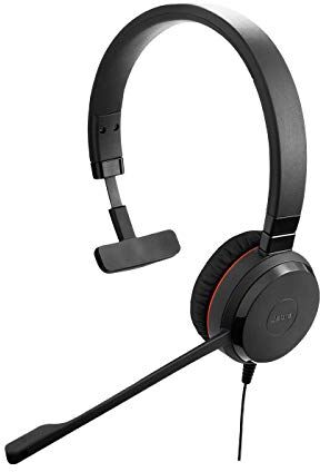 Jabra evolve 30 Uc Cuffie Mono, Cuffie Ottimizzate per Le Uc, per Softphone Voip, con Cancellazione Passiva Del Rumore, Connessione Jack 3.5 Mm, Nero