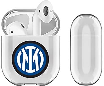 Head Case Designs Licenza Ufficiale Inter Milan Semplice Logos Trasparente Dura Cristallina Compatibile con Apple AirPods 1 1st Gen / 2 2nd Gen Charging Case