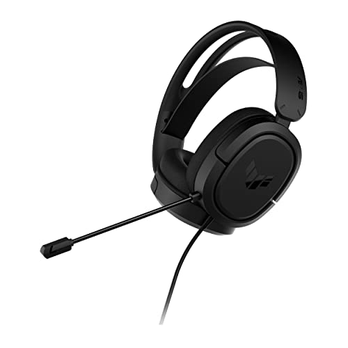 Asus TUF Gaming H1 Wired Headset (Discord Certified Mic, 7.1 Surround Sound, 40mm Drivers, 3.5mm, Lightweight, For PC, Switch, PS4, PS5, XBOX One, XBOX Series X, S, and Mobile Devices)- Black