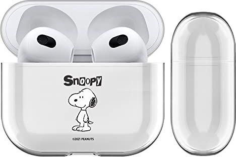 Head Case Designs Licenza Ufficiale Peanuts Snoopy Grafici Trasparente Dura Cristallina Compatibile con Apple AirPods 3 3rd Gen Charging Case