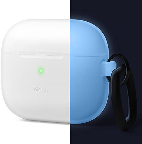 elago Custodia Silicone Compatibile con AirPods 3 Cover Case Premium in Silicone, Supporta la Ricarica Wireless, Protezione Antiurto (Nightglow Blu)