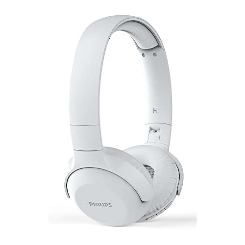 Philips Cuffie Auricolari UH202WT/00 Bluetooth On Ears, Senza Fili, Batteria 15 Ore, Cuscinetti Auricolari Morbidi, Microfono, Pieghevole, Bianco