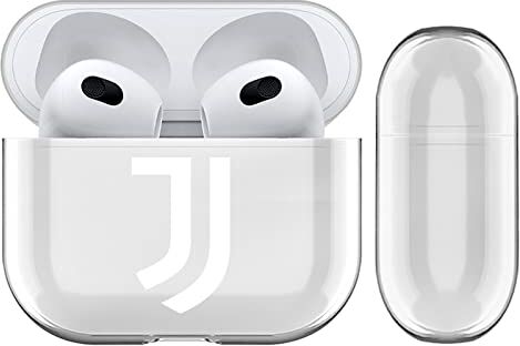 Head Case Designs Licenza Ufficiale Juventus Football Club Semplice Logo Trasparente Dura Cristallina Compatibile con Apple AirPods 3 3rd Gen Charging Case