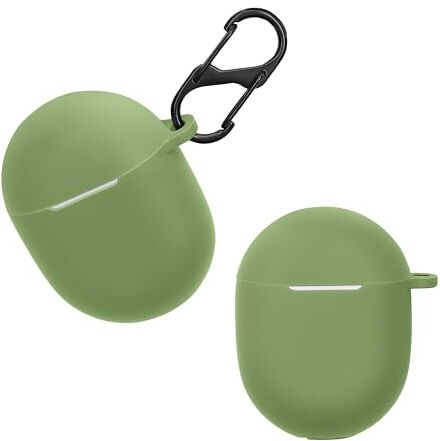 kwmobile Custodia Silicone Cuffie Compatibile con Google Pixel Buds A Series Cover Custodia Porta Auricolari con Moschettone Case verde caledon